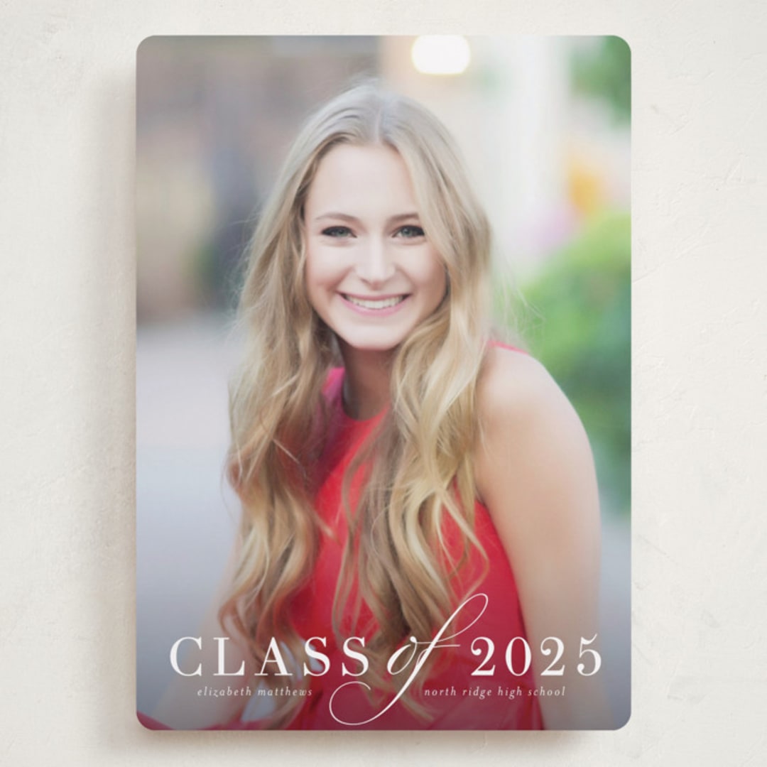 "Timeless Grad" - Graduation Announcements in Pebble by Katy Shen - Front