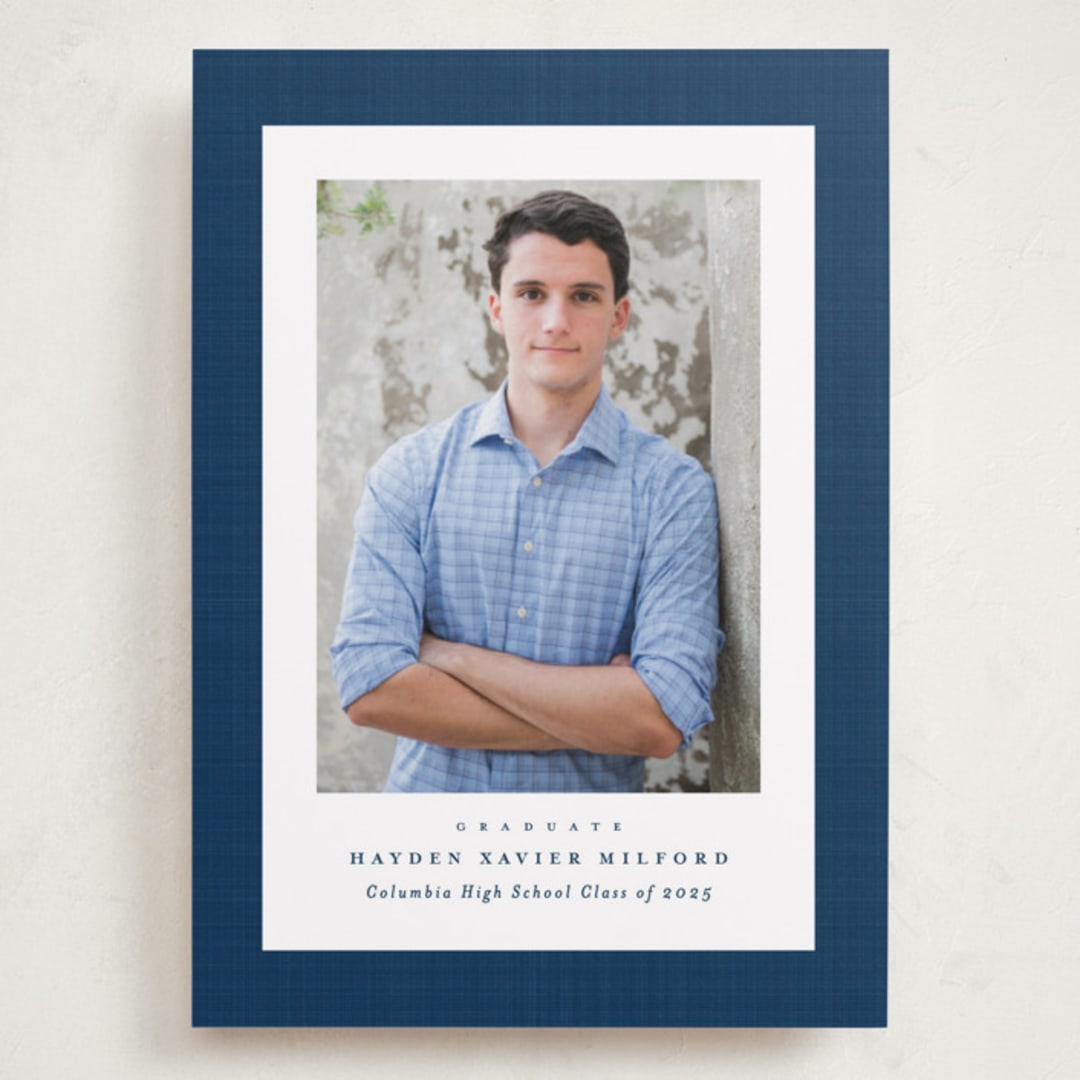 "Linen frame" - Graduation Announcements in Jeans by Lea Delaveris - Front