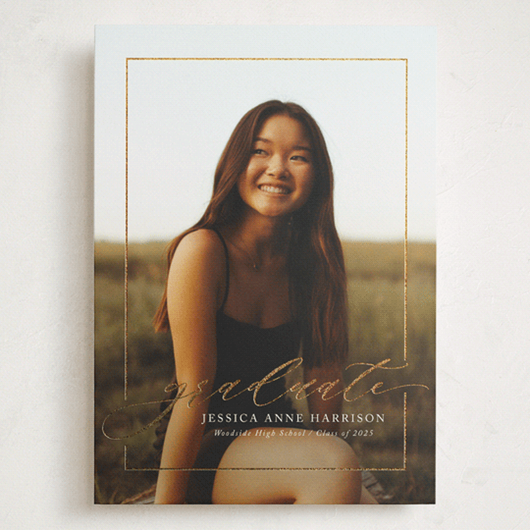 "Break boundaries" - Graduation Announcements in Ivory by Yaling Hou Suzuki - Front