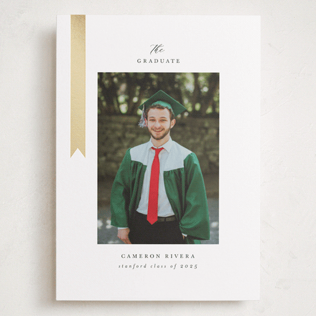 "Epilogue" - Graduation Announcements in Noir by Jackie Crawford - Front