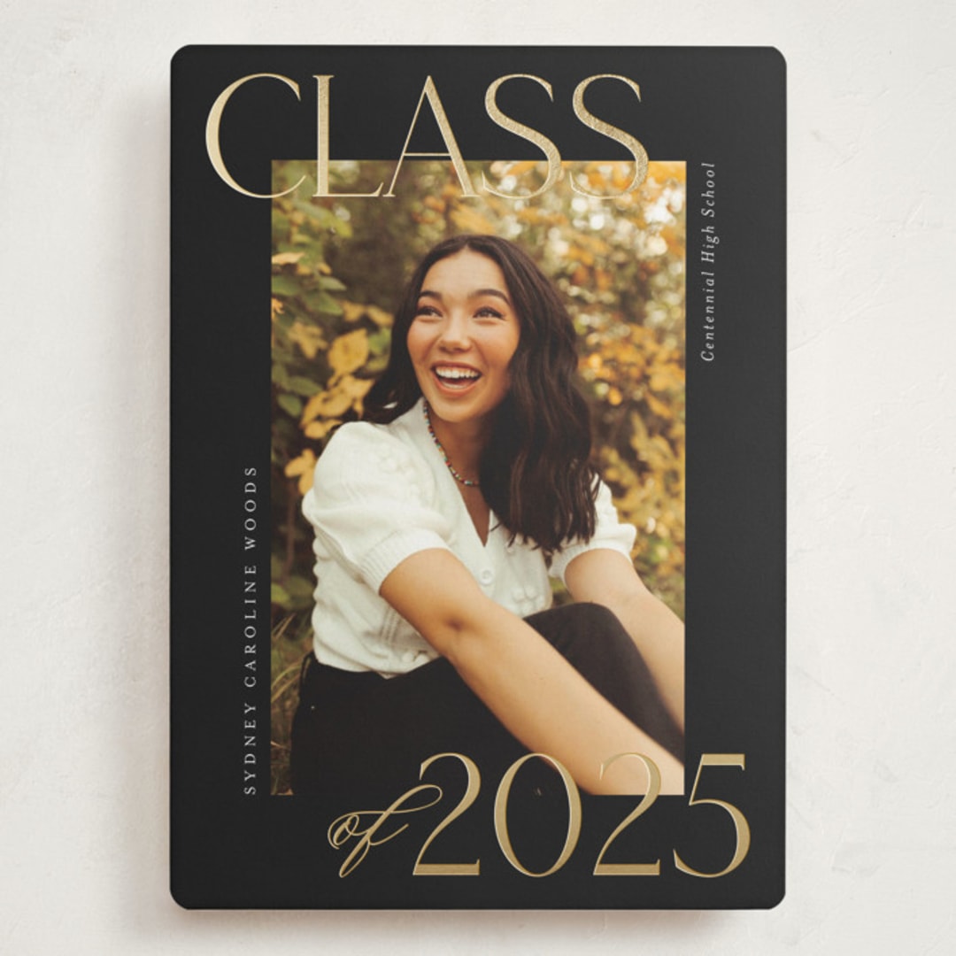 "Scholarly Surround" - Graduation Announcements in Licorice by Jessica Williams - Front