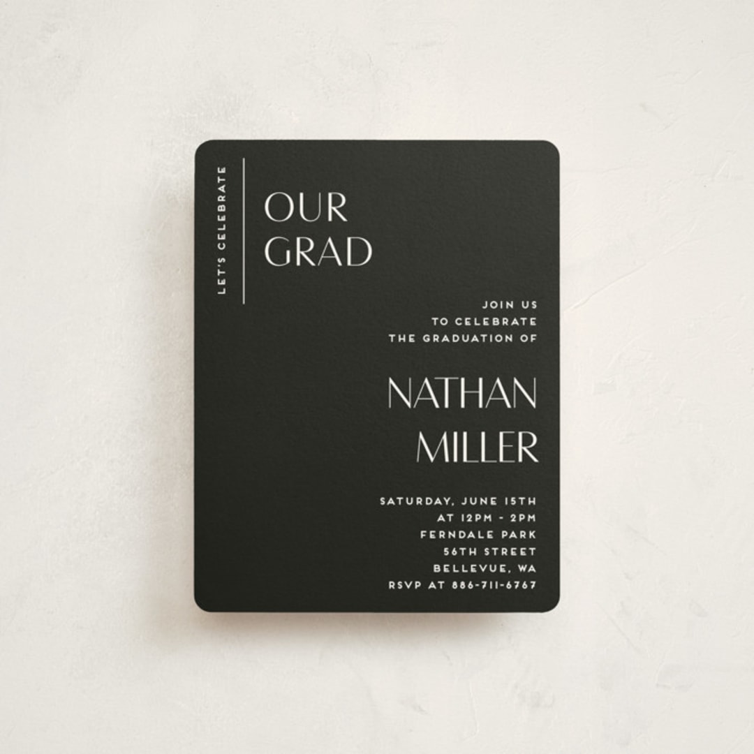 "Editorial Modern" - Graduation Insert Cards in Chalk by Anupama - Front