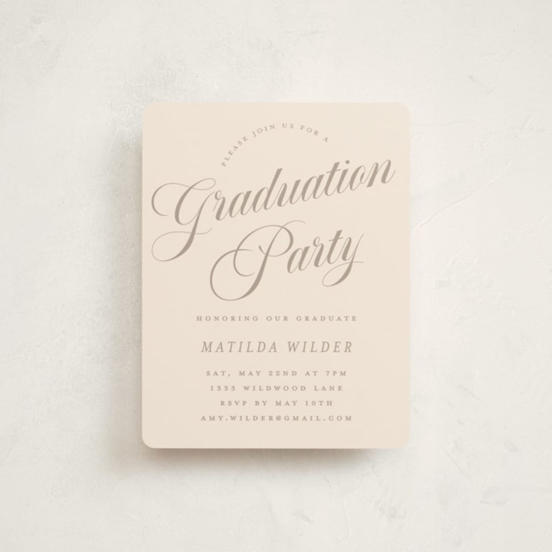 "Modern Curves" - Graduation Insert Cards in Almond by Morgan Kendall - Front
