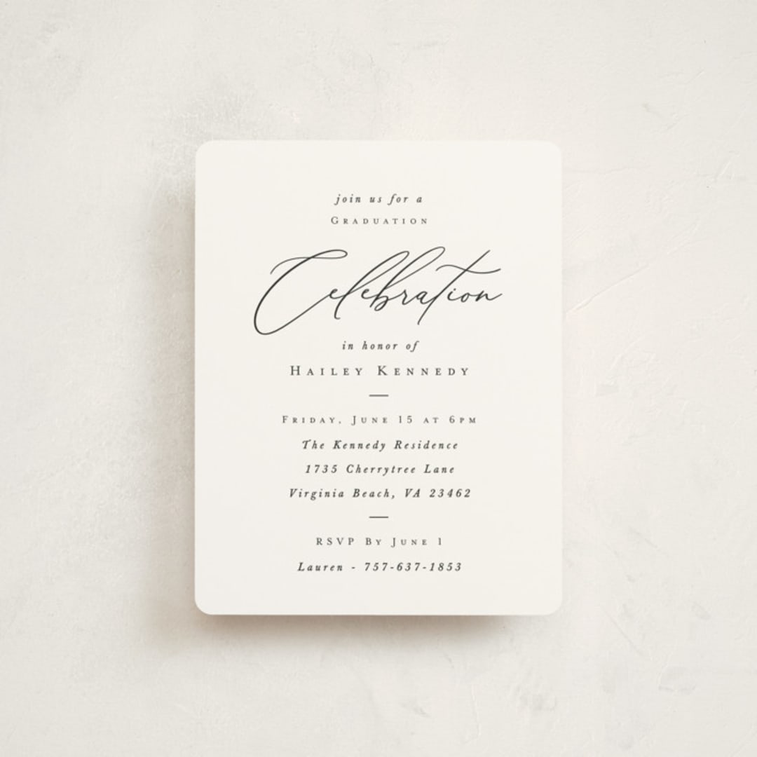 "Timeless Classic" - Graduation Insert Cards in Noir by Brandy Folse - Front