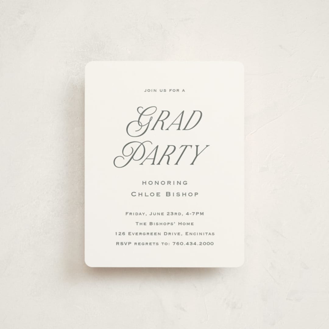 "Chic Name" - Graduation Insert Cards in Cloud by Carolyn MacLaren - Front