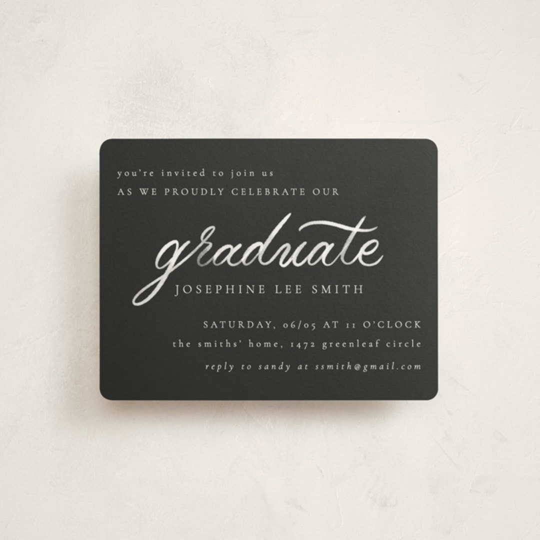 "Alignment" - Graduation Insert Cards in Onyx by Ashley DeMeyere - Front