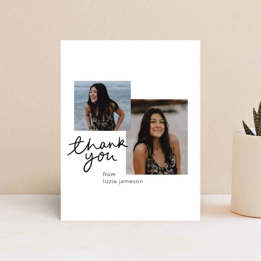 "Tassel turned, diploma earned" - Graduation Insert Cards in Noir by Abbigail Lim - Front