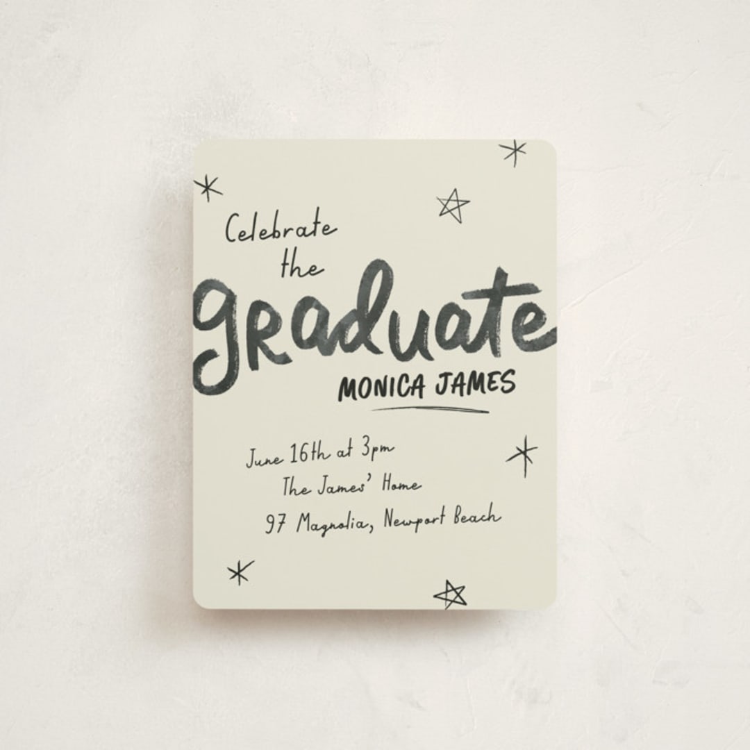 "Marker" - Graduation Insert Cards in Onyx by Stacey Day - Front