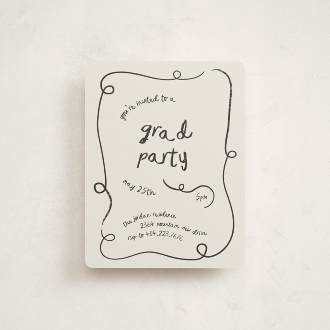 "swirl" - Graduation Insert Cards in Ash by Kelly Watkins - Front