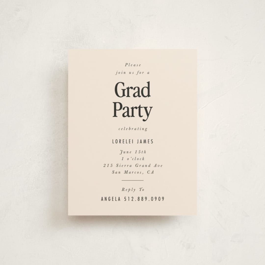 "Persistence" - Graduation Insert Cards in Cream by Nazia Hyder - Front