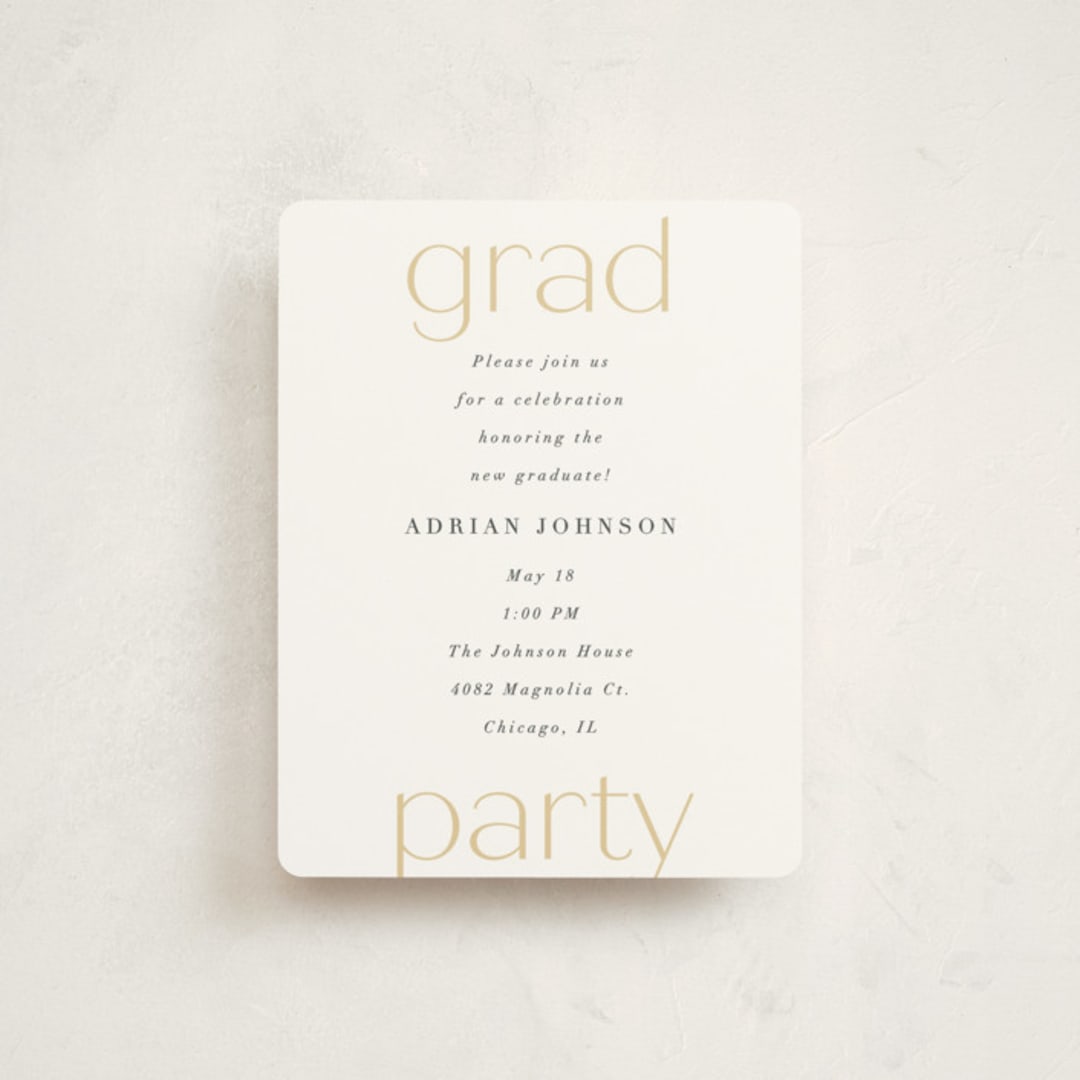 "chic five" - Graduation Insert Cards in Marigold by Carolyn Nicks - Front