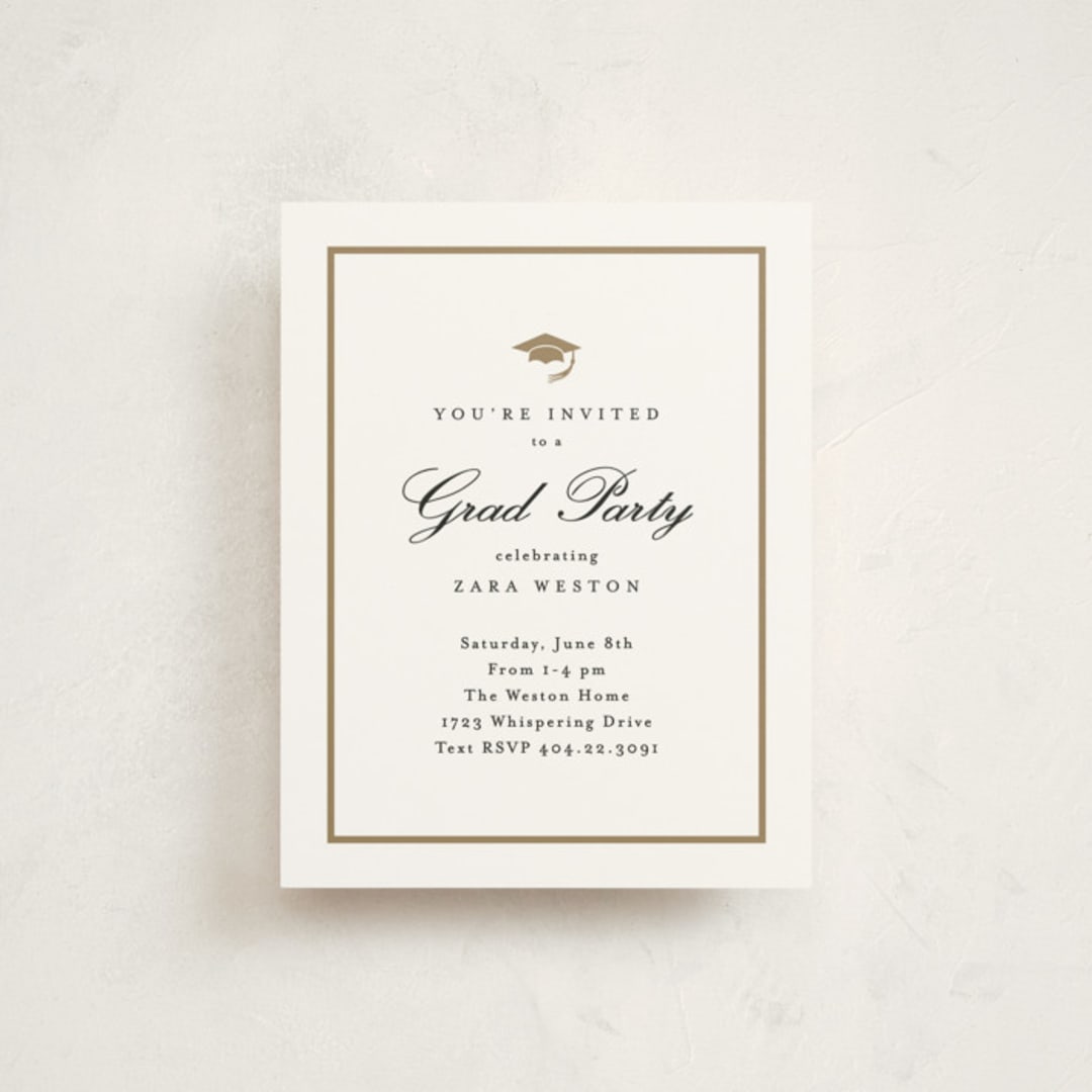 "Elegant frame" - Graduation Insert Cards in Cotton by Stacey Meacham - Front