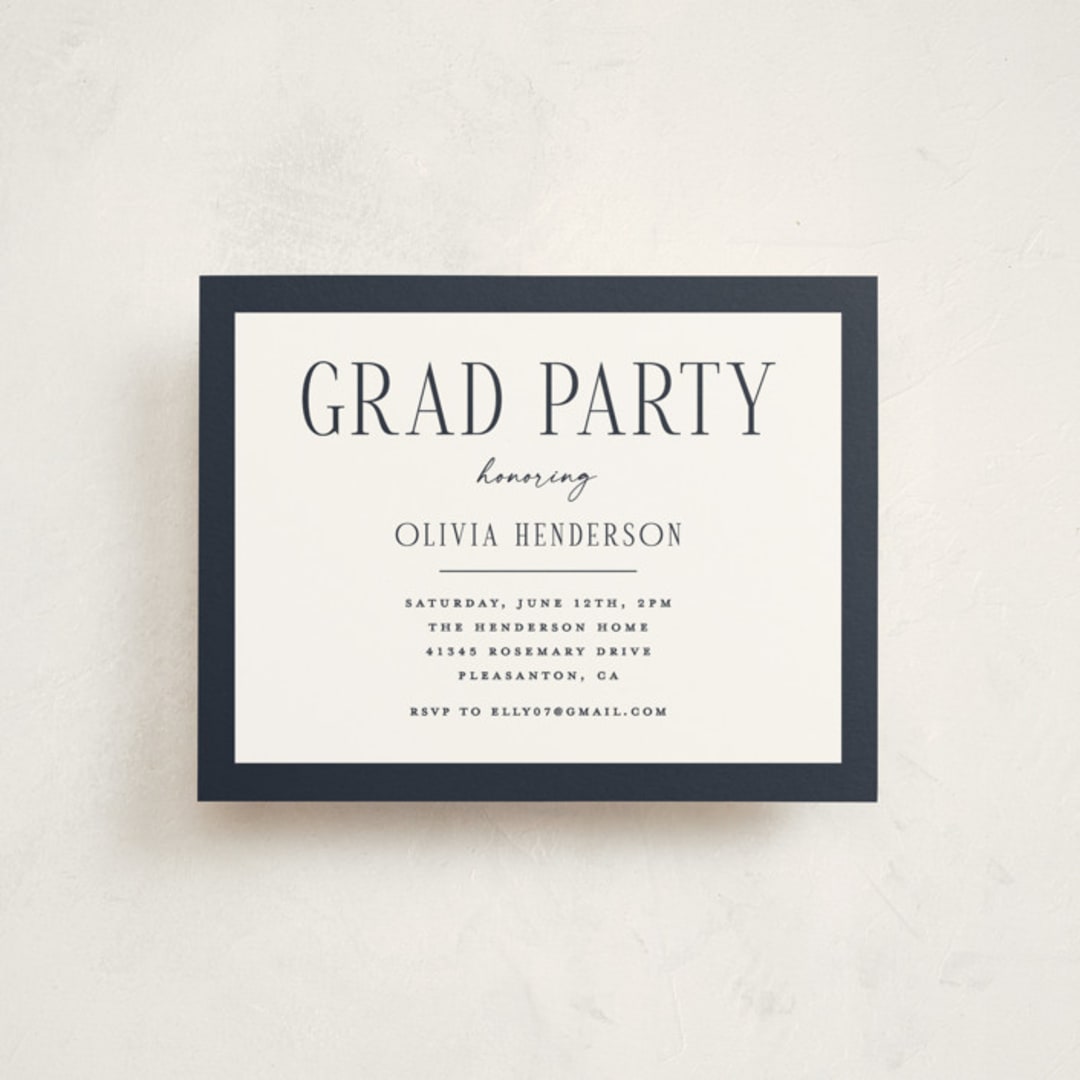 "classic layout" - Graduation Insert Cards in Navy by Christy Hy Lee - Front