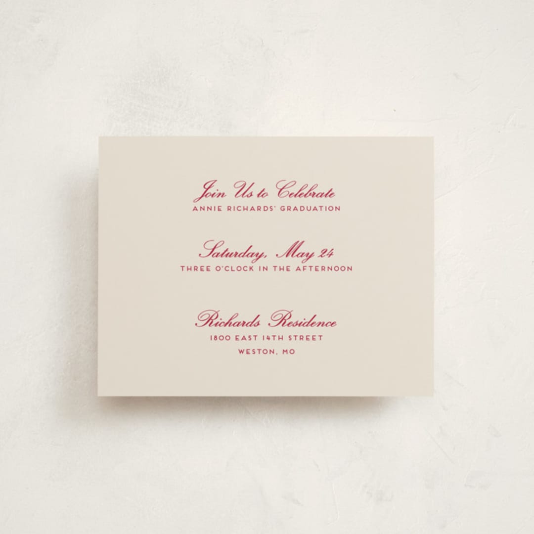 "The Single Photo" - Graduation Insert Cards in Sand by Rachel Cassel - Front