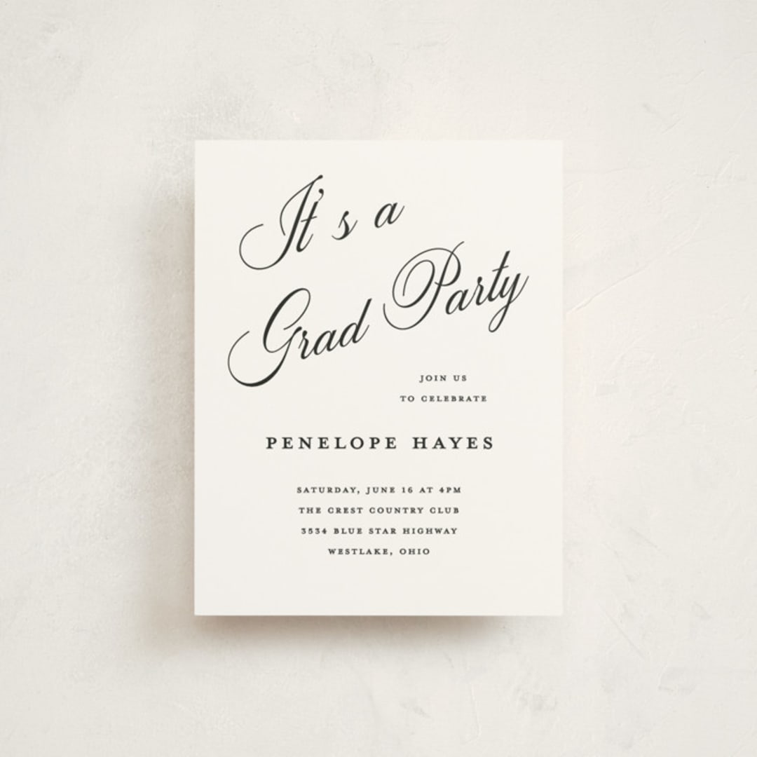 "Tassel Type" - Graduation Insert Cards in Snow by Pixel and Hank - Front