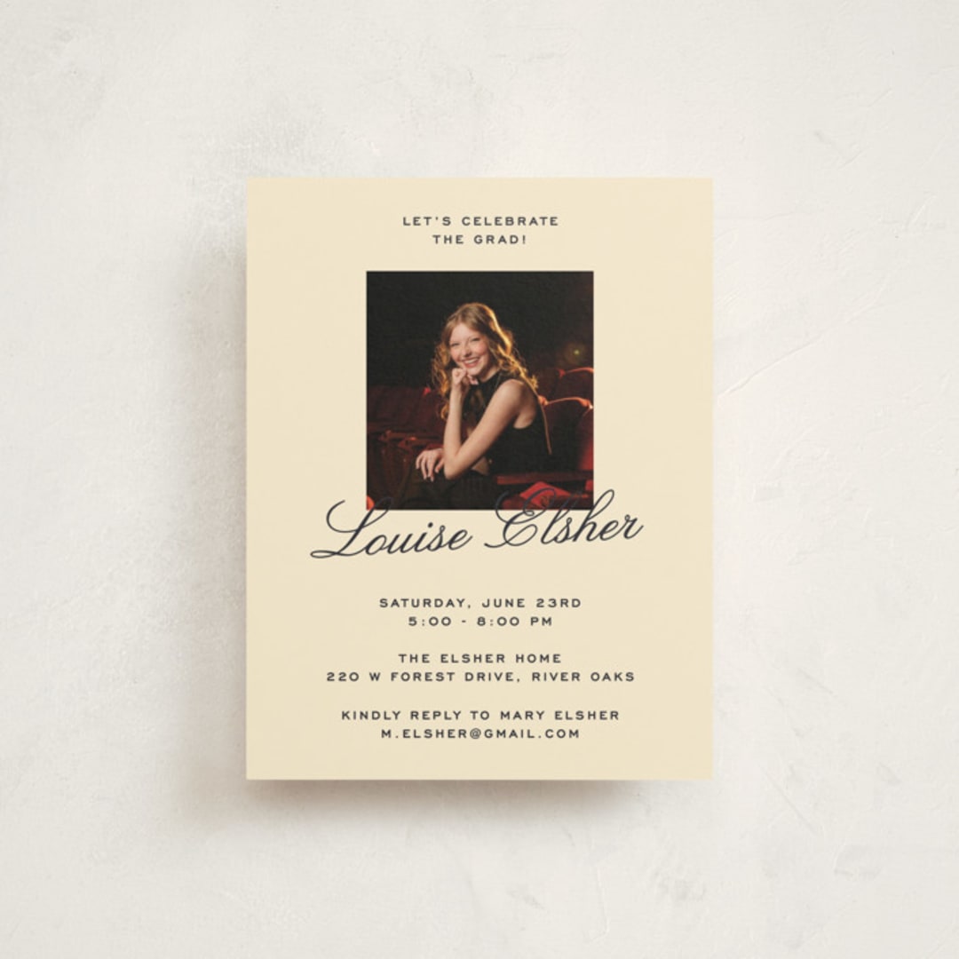 "Teather" - Graduation Insert Cards in Champagne by Pati Cascino - Front