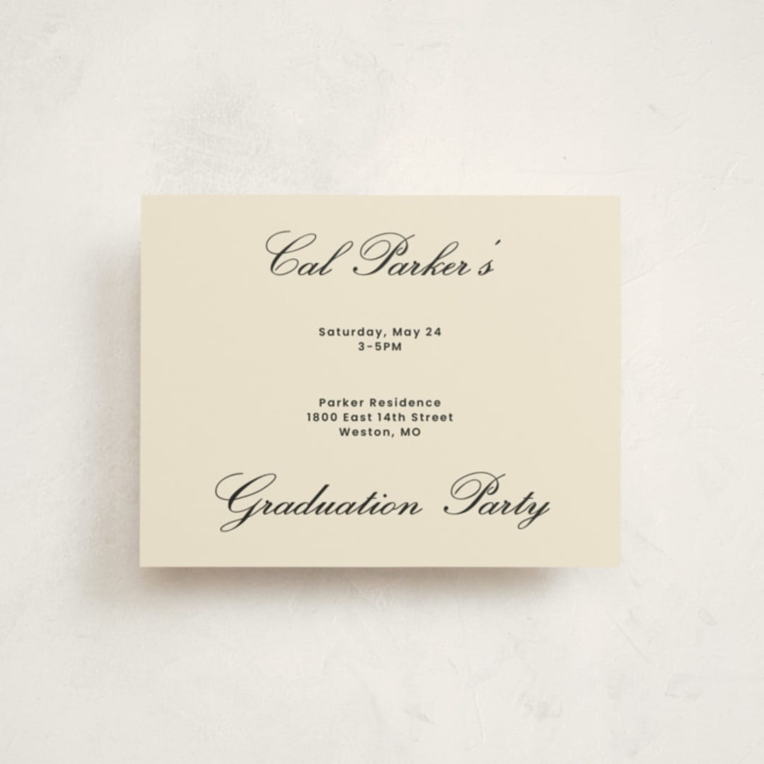 "Perfectly Scripted" - Graduation Insert Cards in Sand by Rachel Cassel - Front