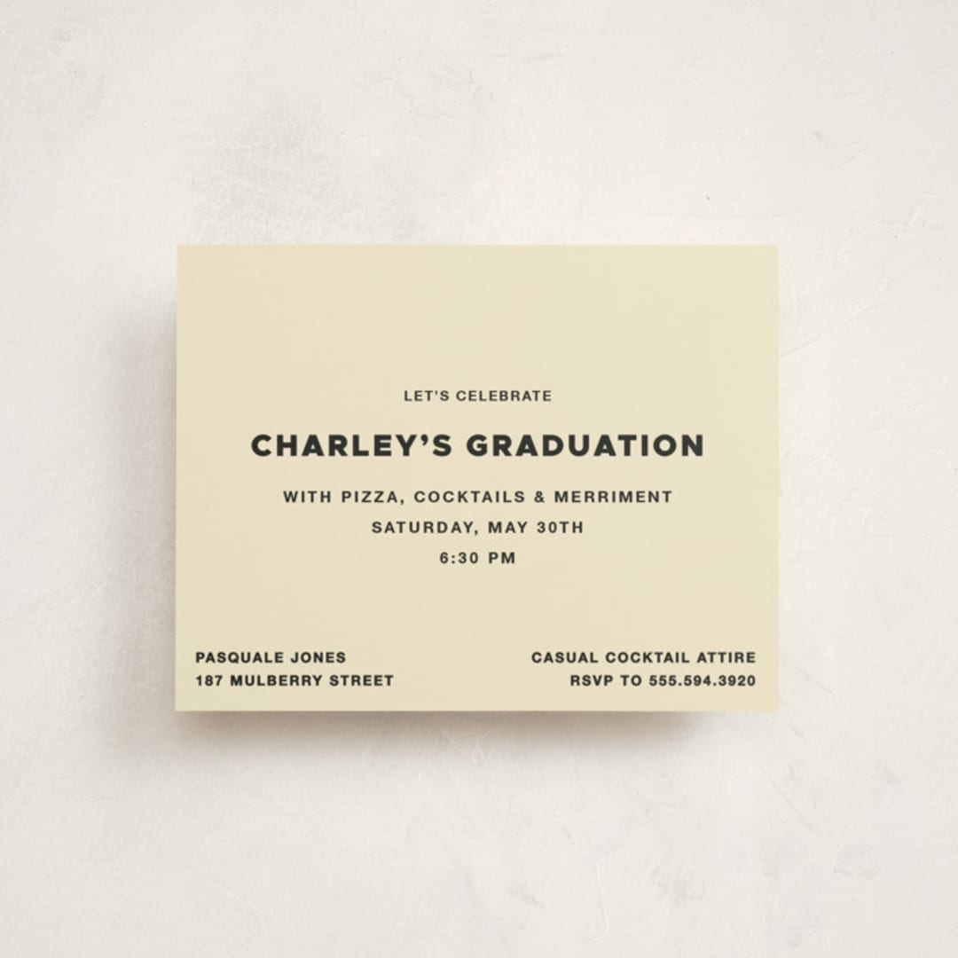 "Ludlow" - Graduation Insert Cards in Cream by Megan Davis - Front