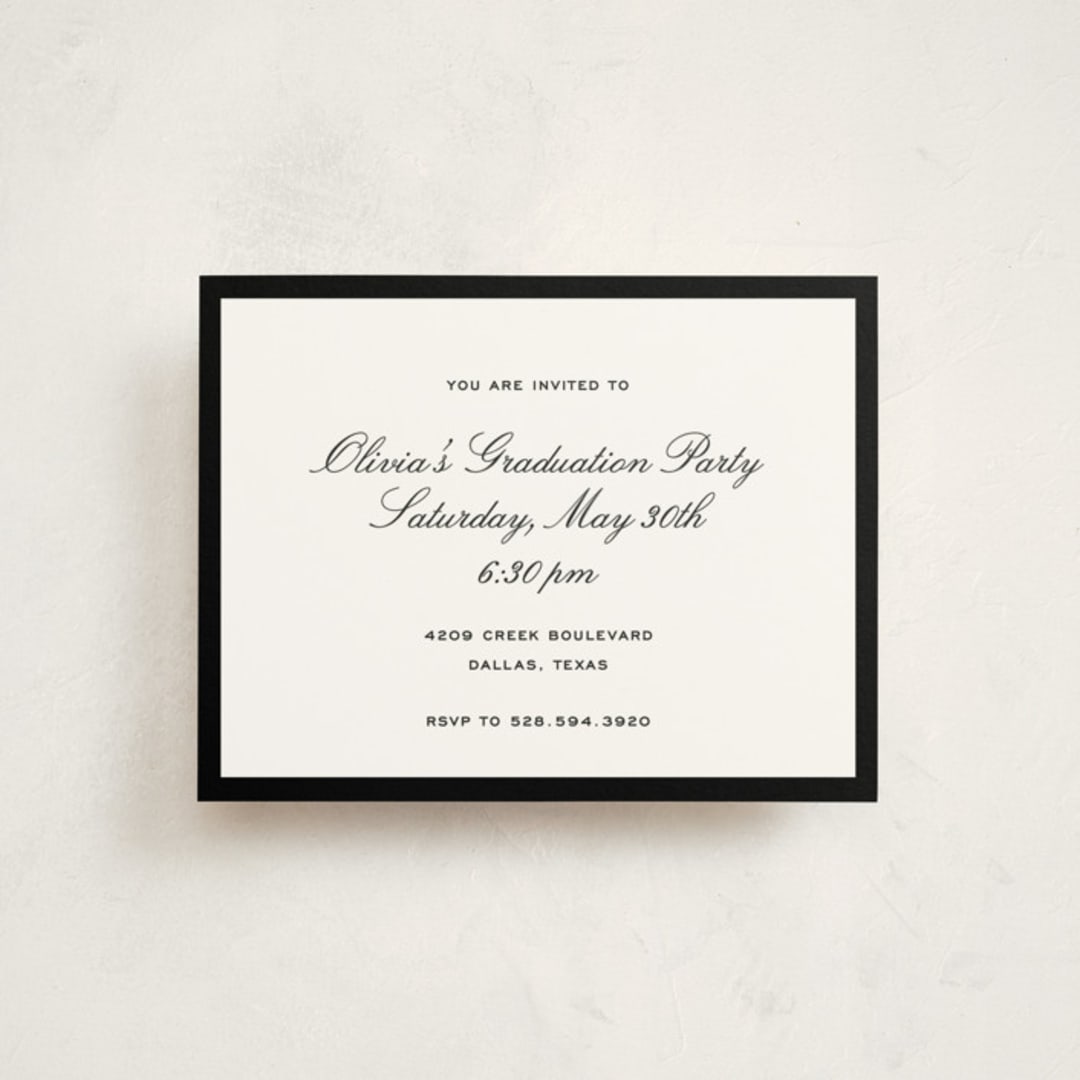 "Cecilie" - Graduation Insert Cards in Ink by Megan Davis - Front