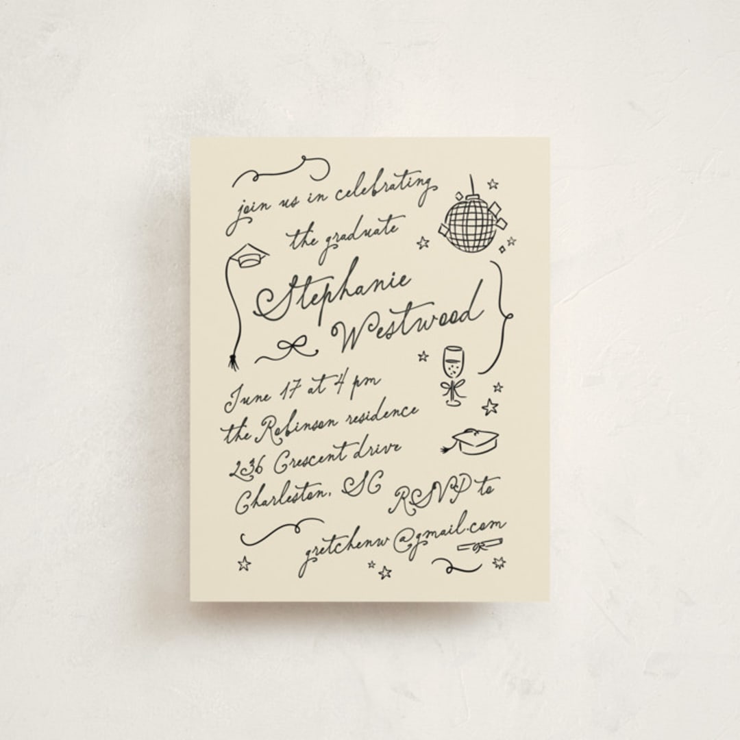 "Take a bow" - Graduation Insert Cards in Bamboo by Creo Study - Front