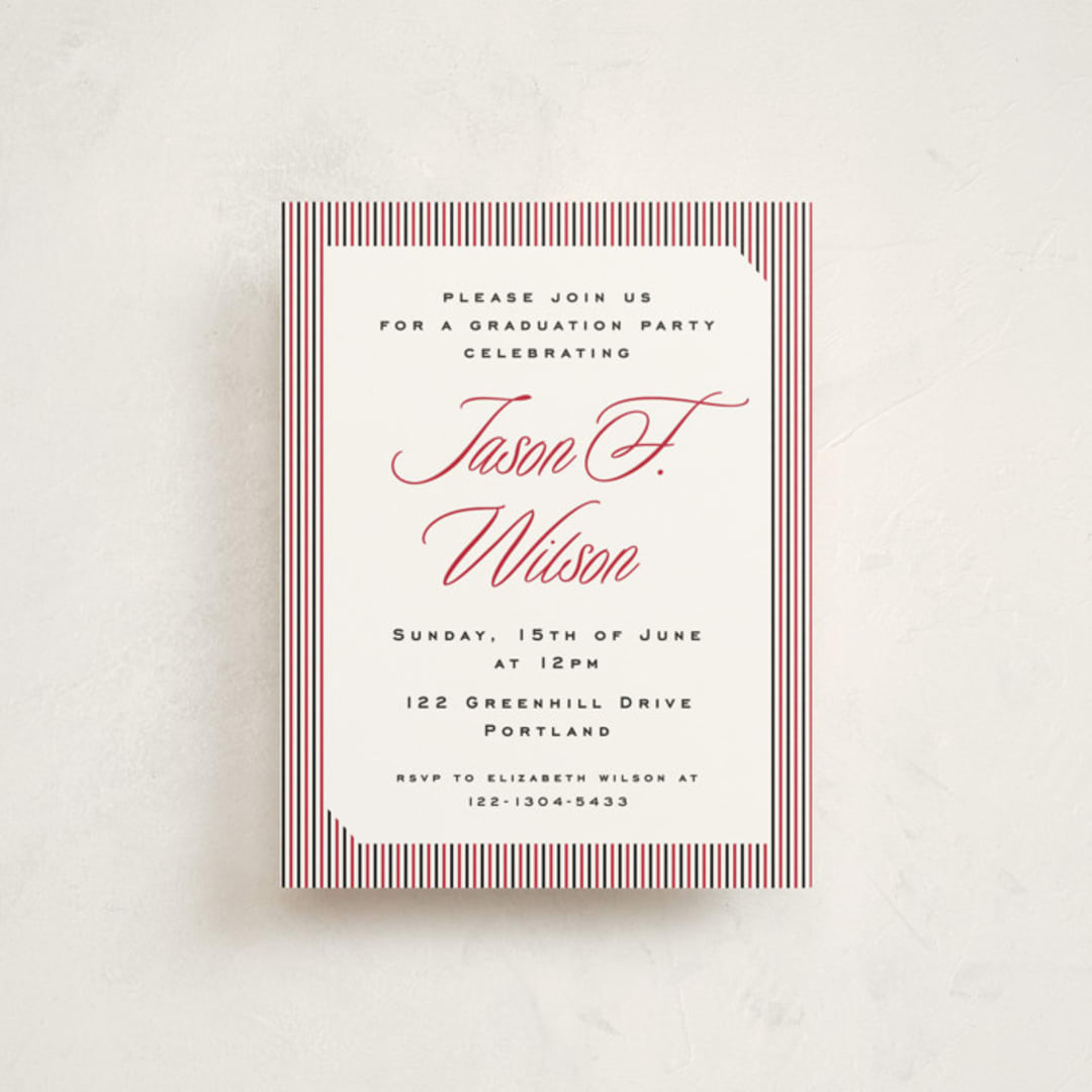 "Color Stripes" - Graduation Insert Cards in Coal by Claudia Orengo - Front