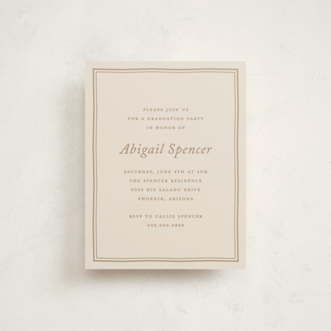 "abigail" - Graduation Insert Cards in Cream by Ellen Schlegelmilch - Front