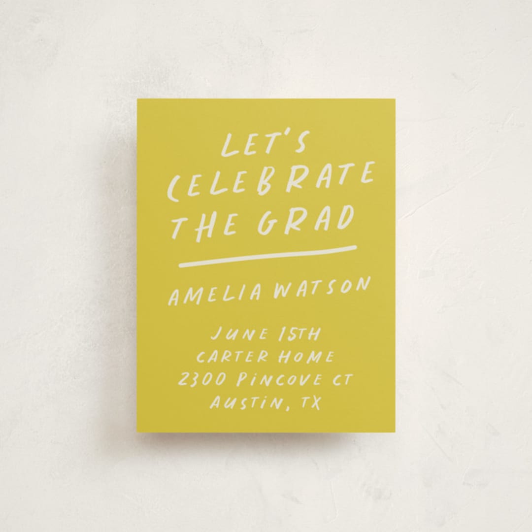 "Celebration" - Graduation Insert Cards in Lemoncello by Maja Cunningham - Front