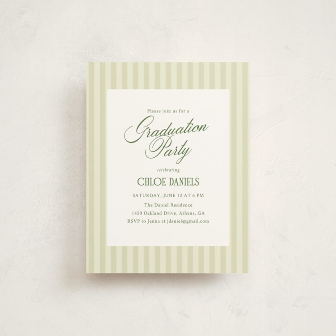 "Certified Success" - Graduation Insert Cards in Pistachio by Cindy Reynolds - Front