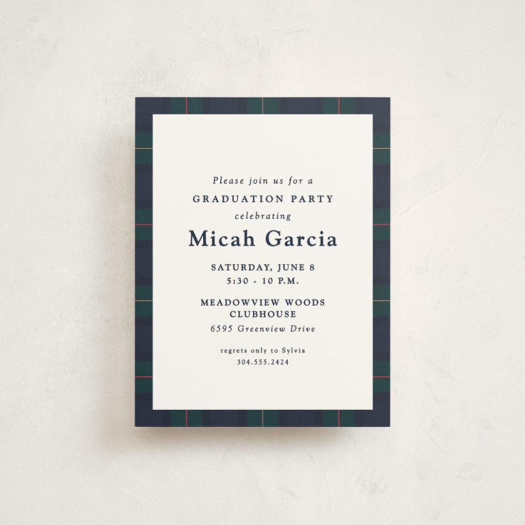 "Preppy plaid" - Graduation Insert Cards in Academy by Lea Delaveris - Front