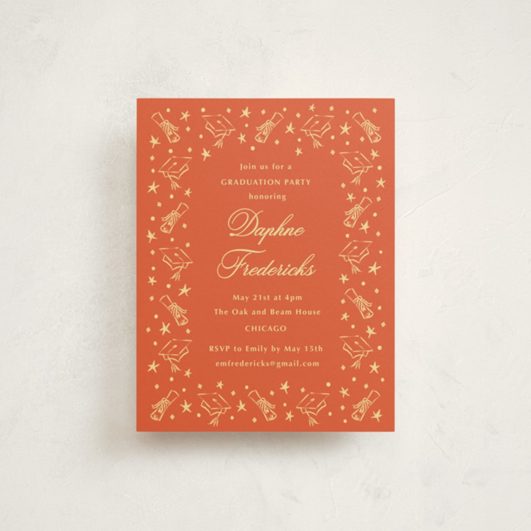 "Modern Bright Star" - Graduation Insert Cards in Sunshine by Jackie Crawford - Front