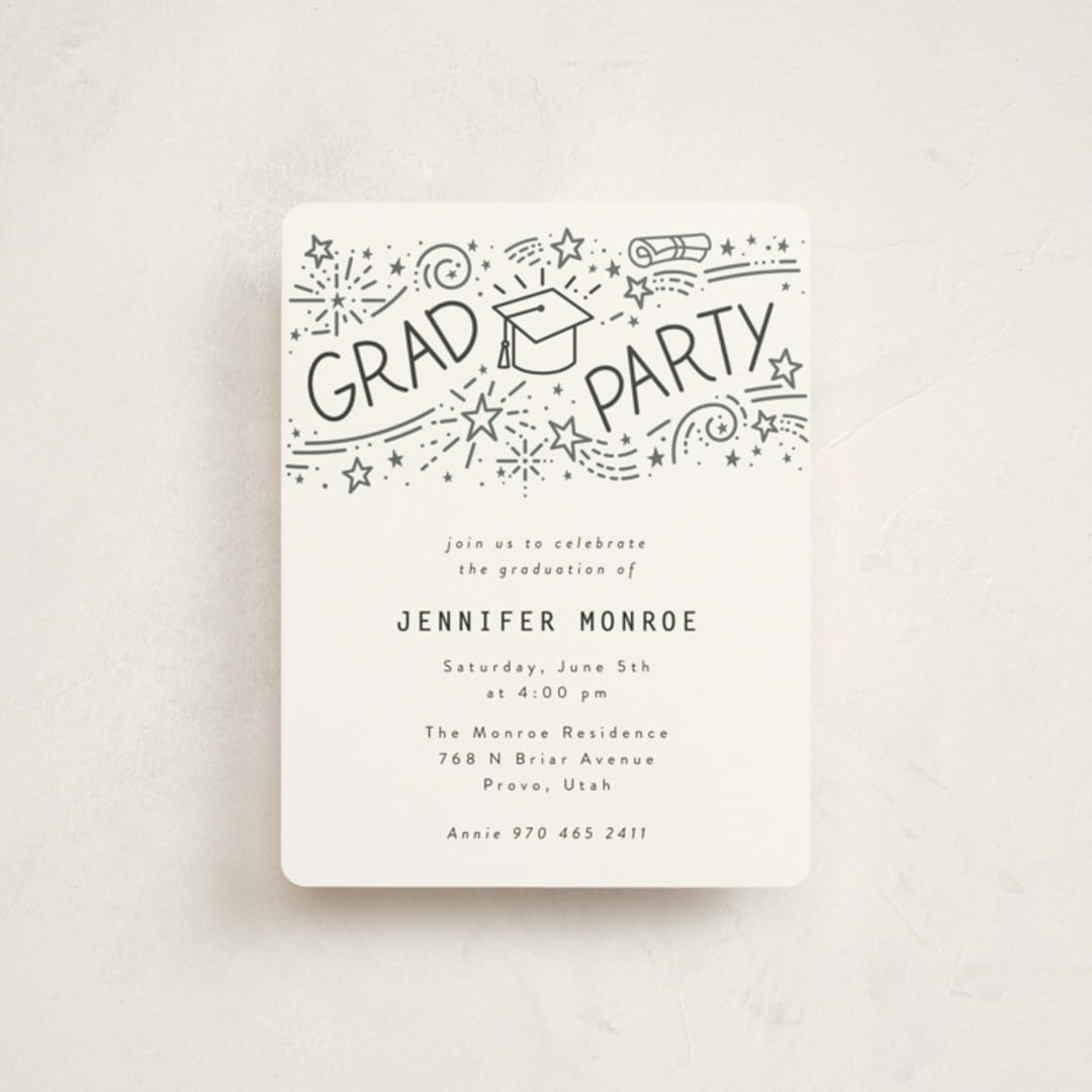 "Dream Big Grad" - Graduation Insert Cards in Snow by Stephanie Hawkes - Front