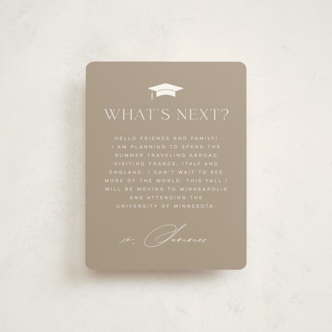"Placement" - Graduation Insert Cards in Paper by Michelle Taylor - Front
