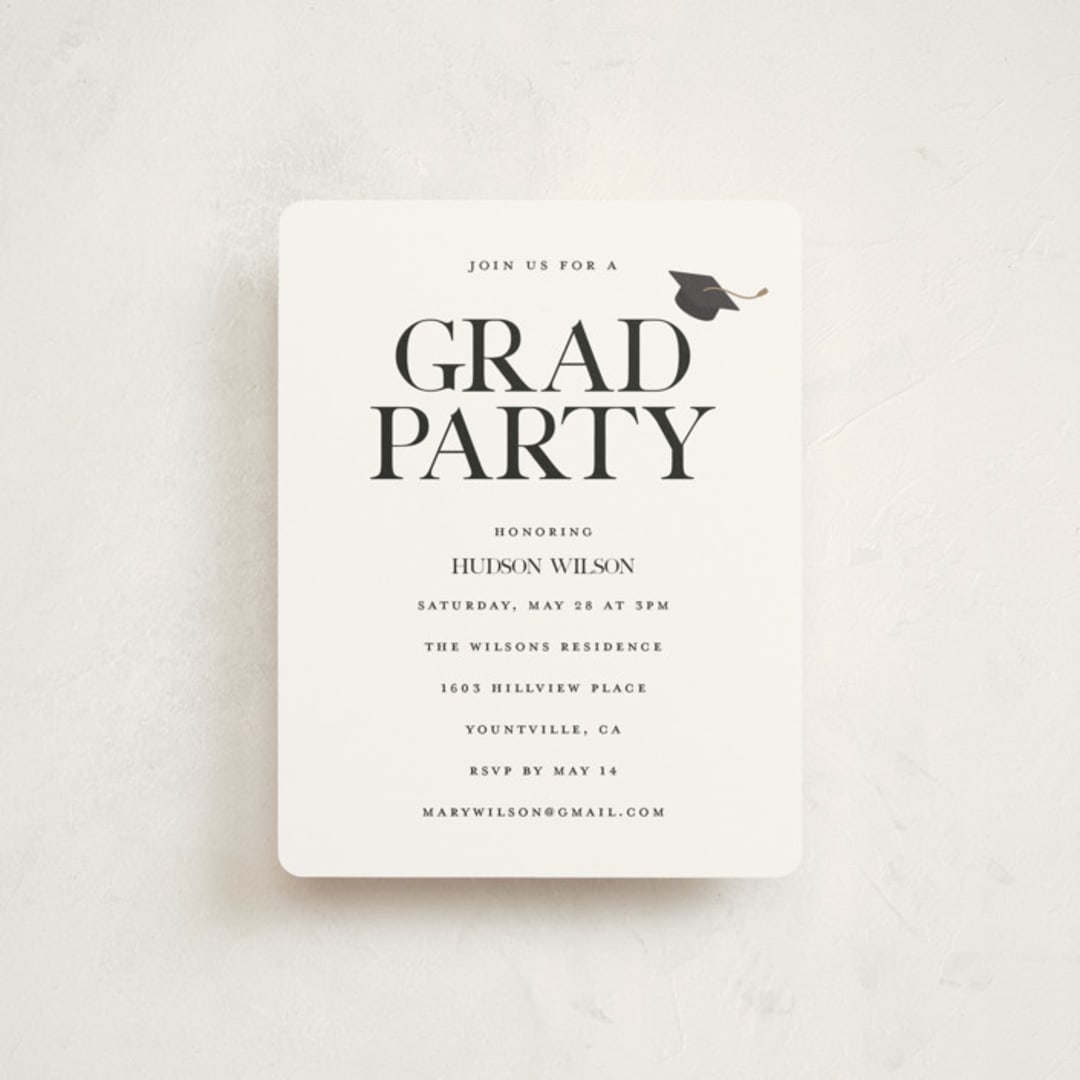 "Collegiate" - Graduation Insert Cards in Onyx by Benita Crandall - Front