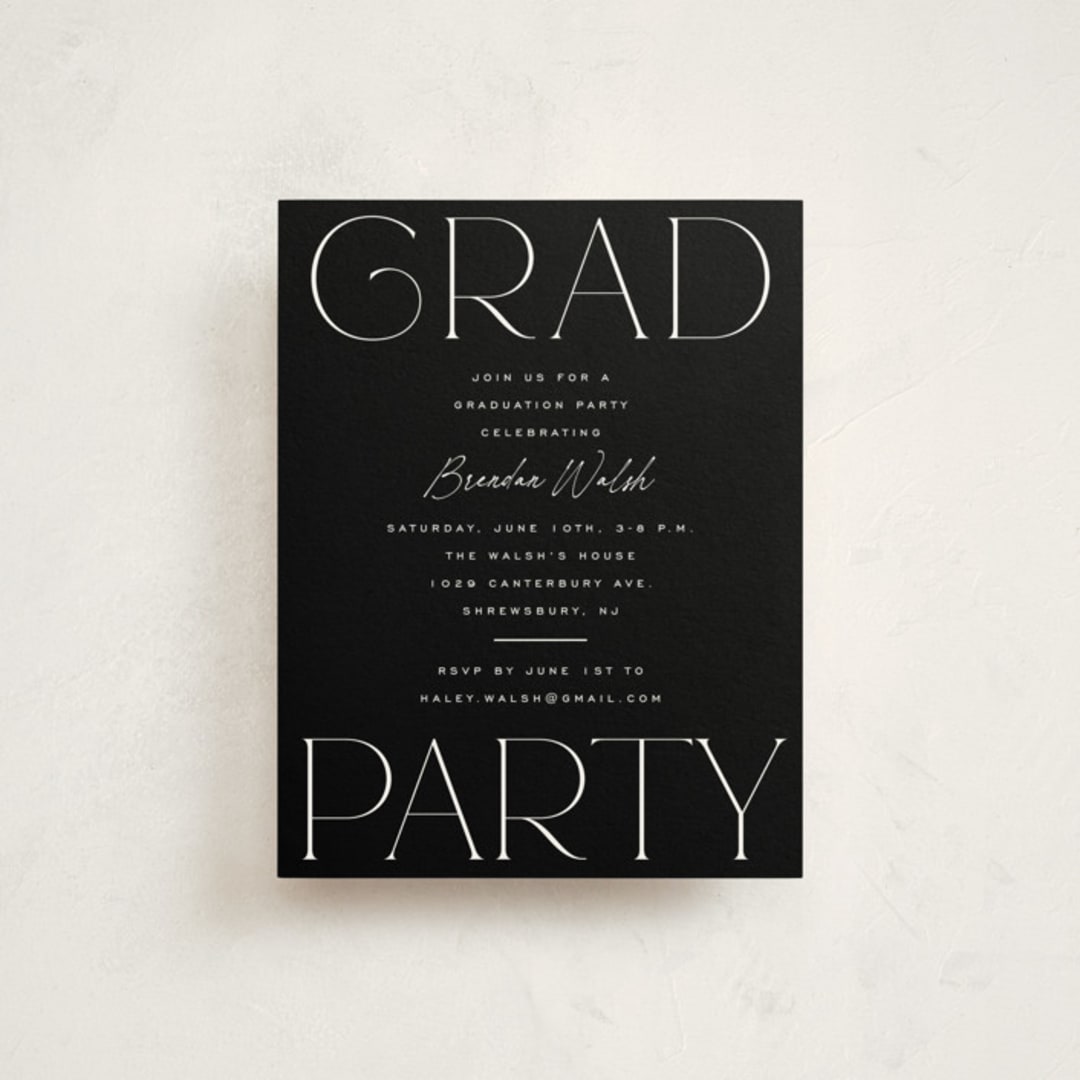 "Distinguished" - Graduation Insert Cards in Eclipse by Everett Paper Goods - Front
