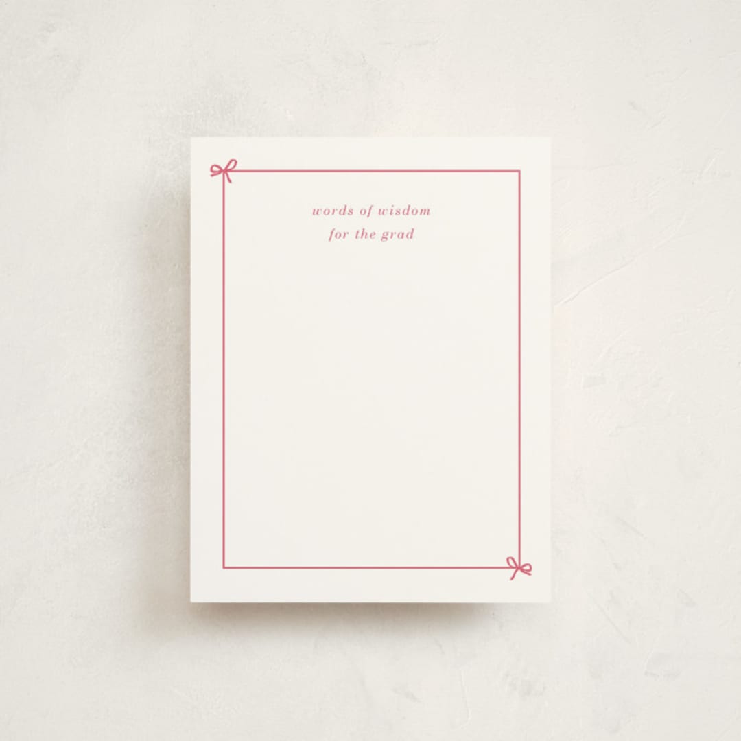 "PhotoBook" - Graduation Insert Cards in Peony by Baumbirdy - Front