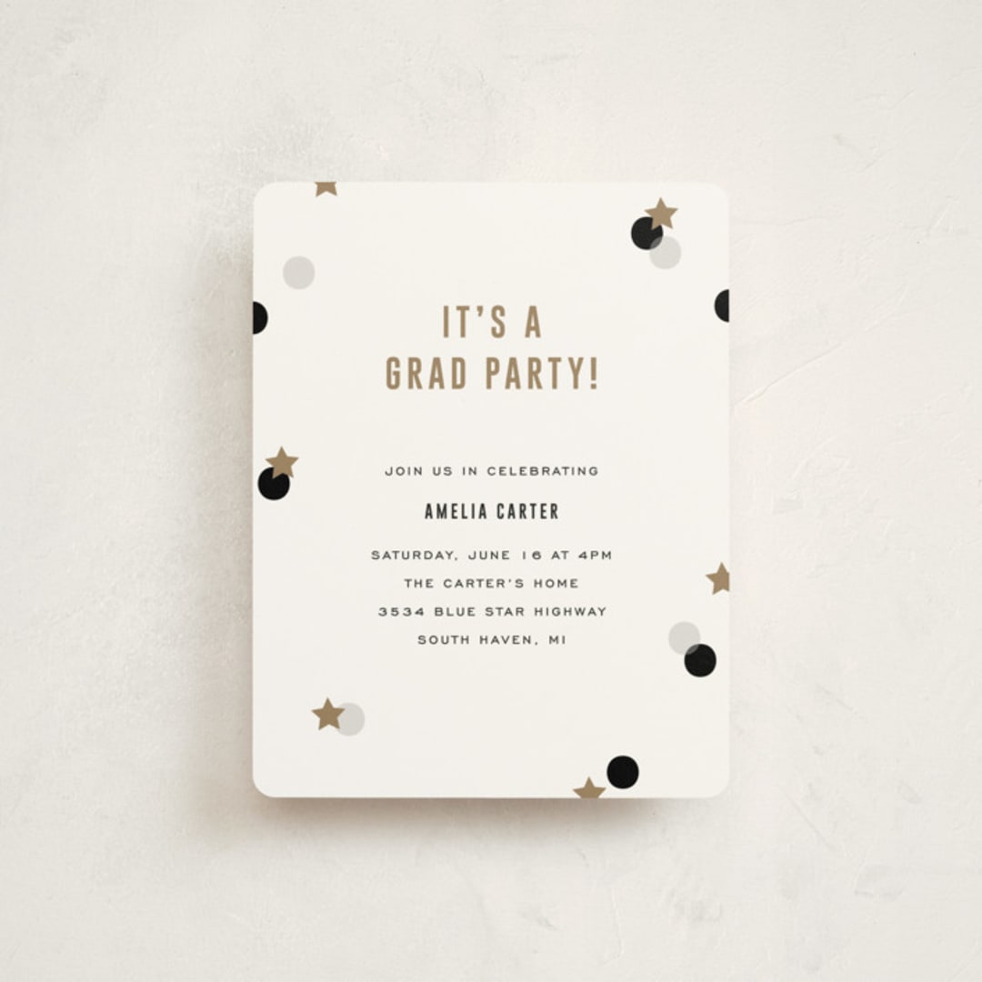 "Grad Confetti" - Graduation Insert Cards in Twinkle by Pixel and Hank - Front