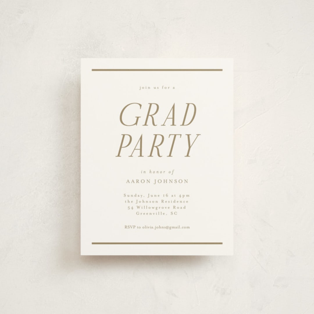 "In Line" - Graduation Insert Cards in Cloud by Nicole Walsh - Front