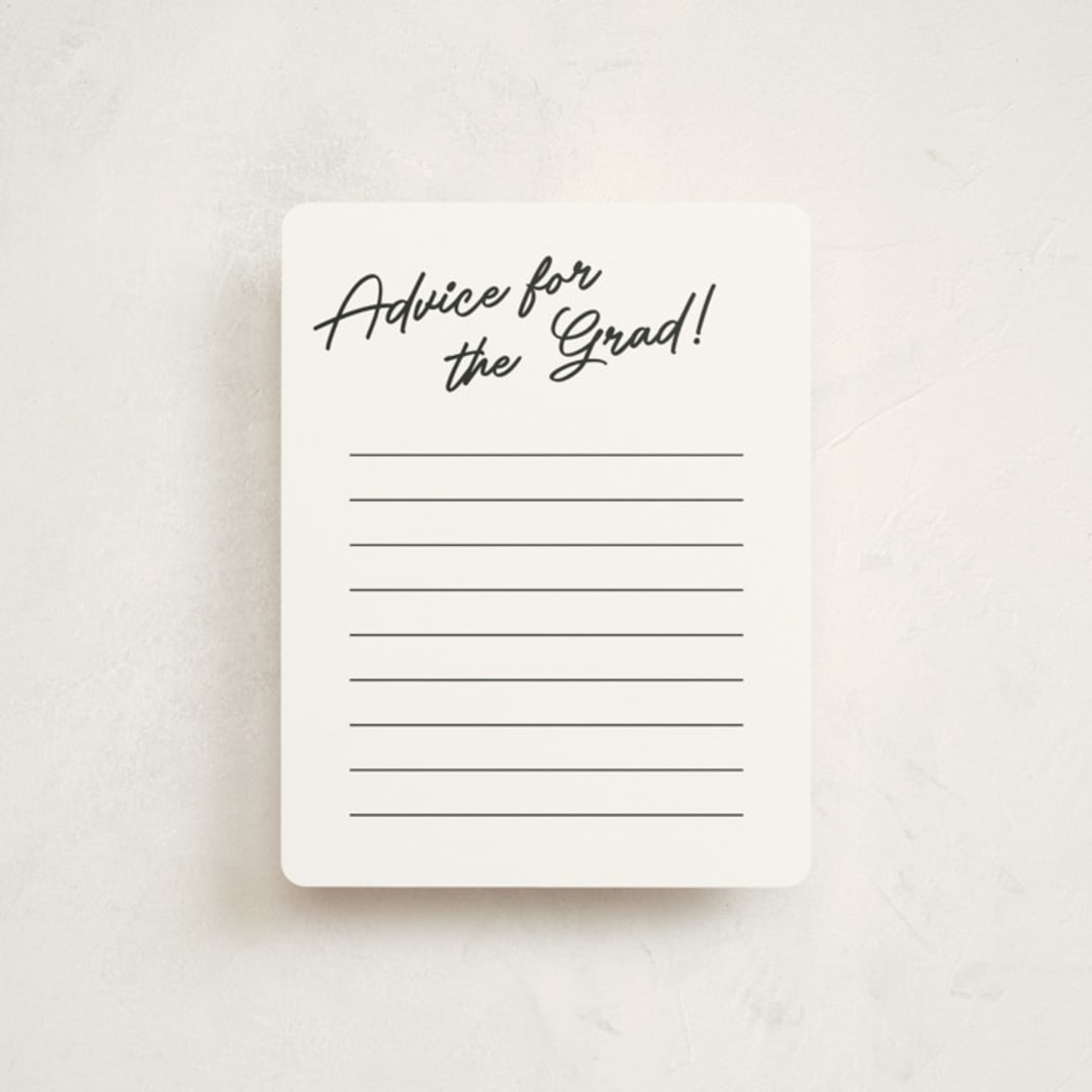"Jot" - Graduation Insert Cards in Snow by Pixel and Hank - Front