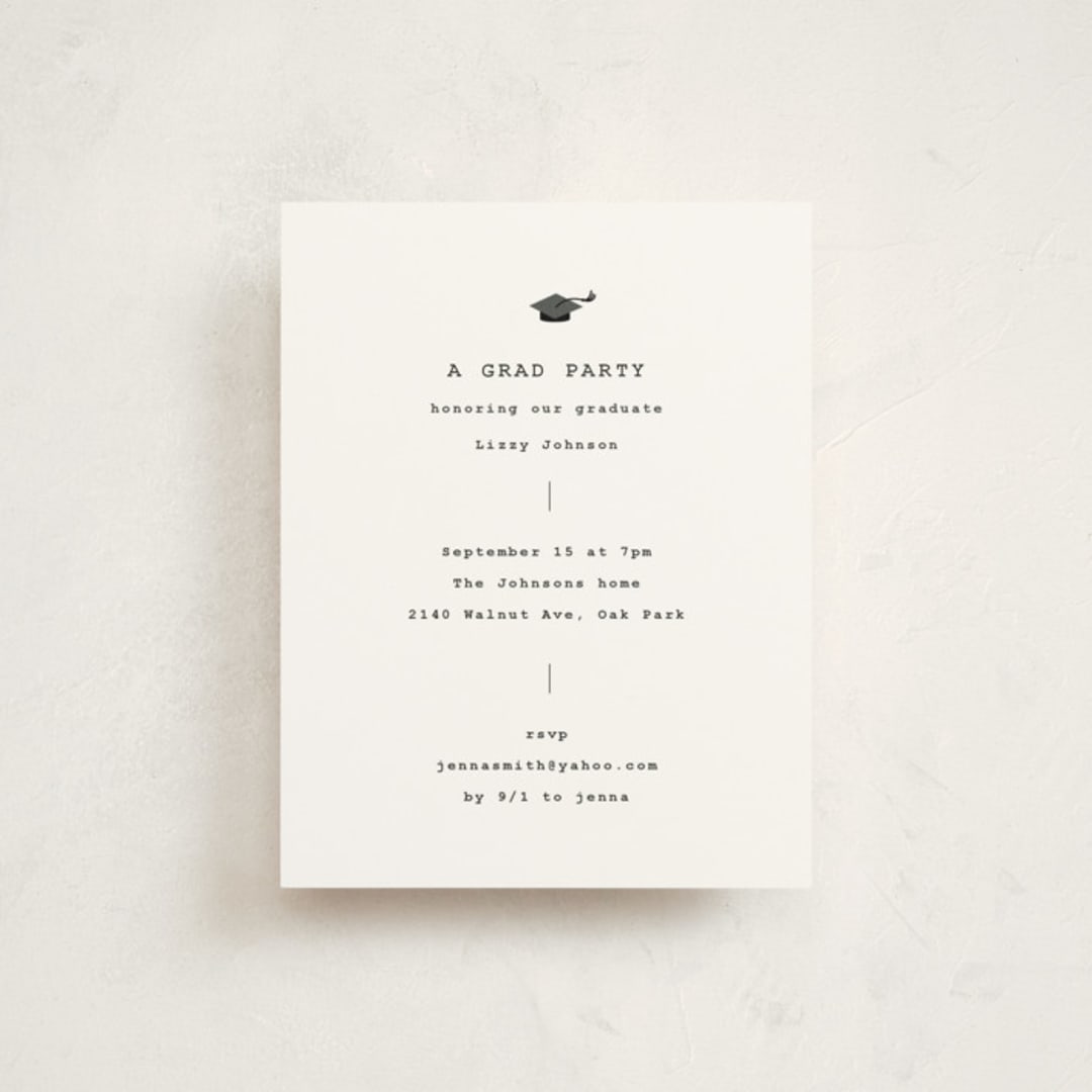 "Subtle" - Graduation Insert Cards in Silk by Adelyn T. - Front