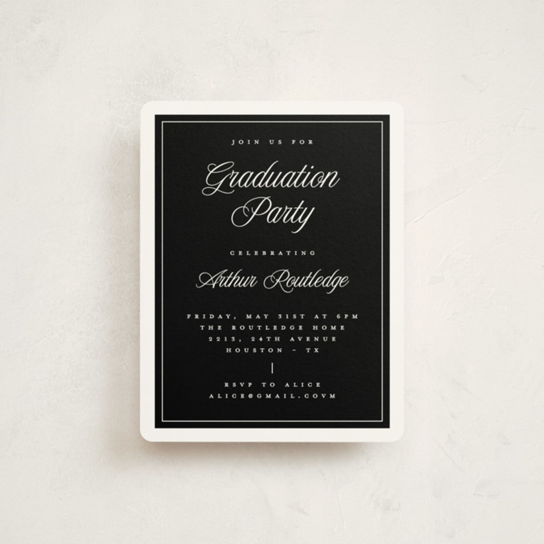 "Silo" - Graduation Insert Cards in Nero by Pati Cascino - Front