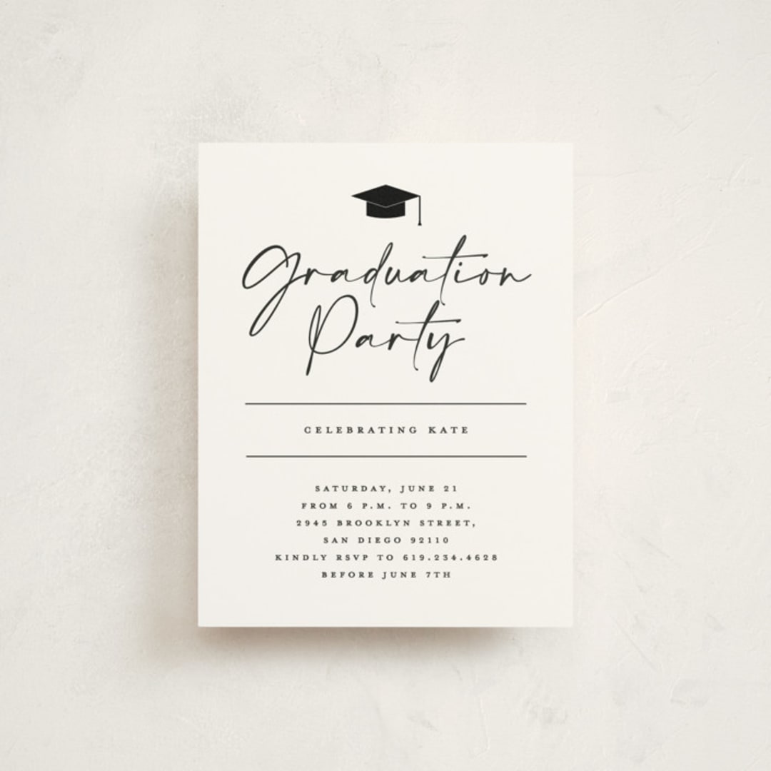 "Signature Grad" - Graduation Insert Cards in Linen by Erica Krystek - Front