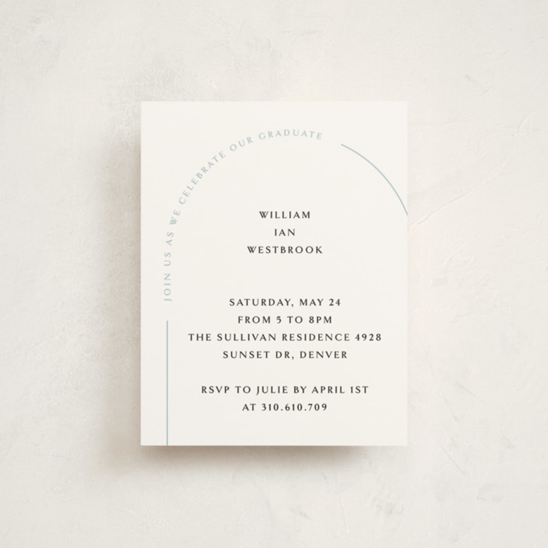 "Arc" - Graduation Insert Cards in Quartz by Erin Deegan - Front