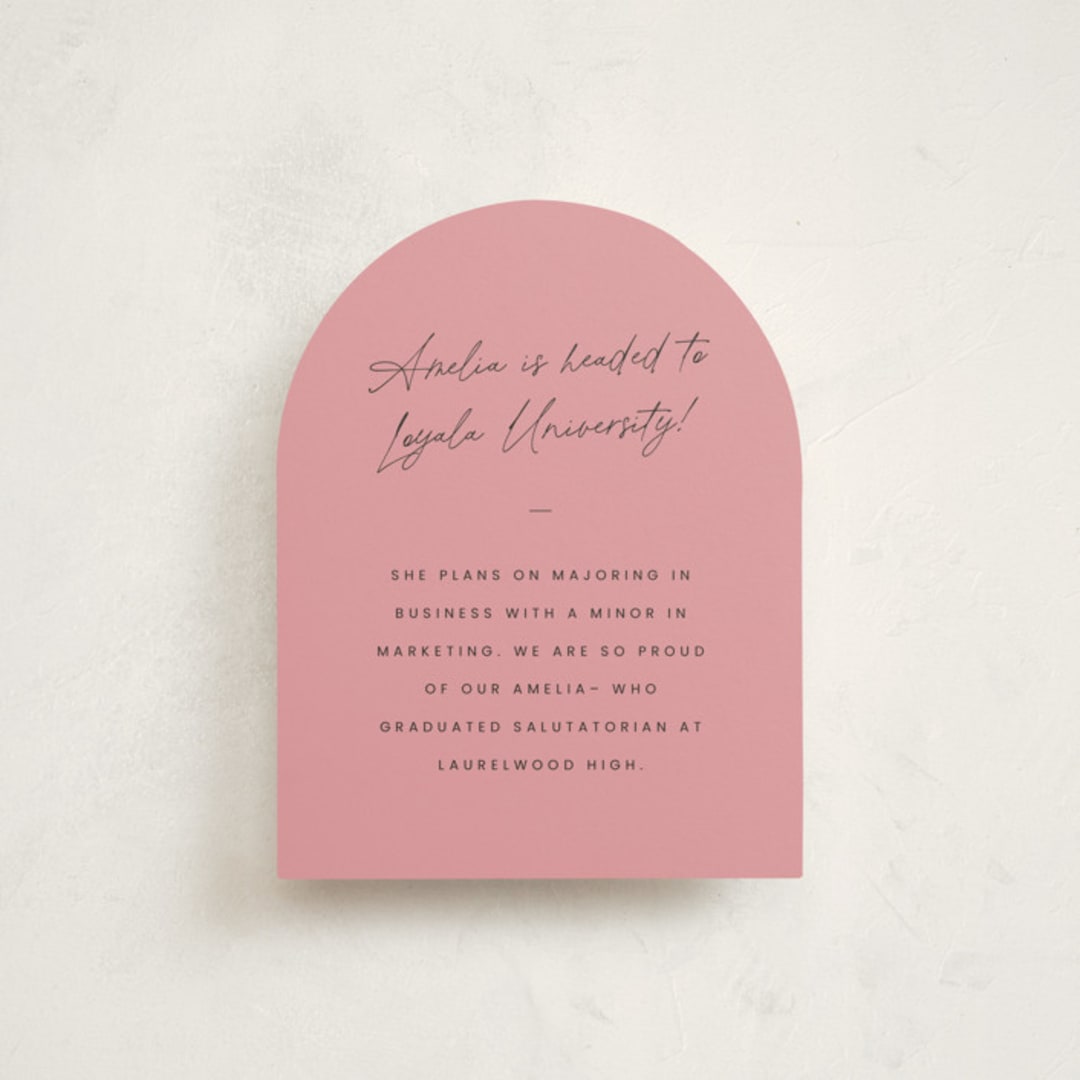 "Charm" - Graduation Insert Cards in Peony by Sara Hicks Malone - Front