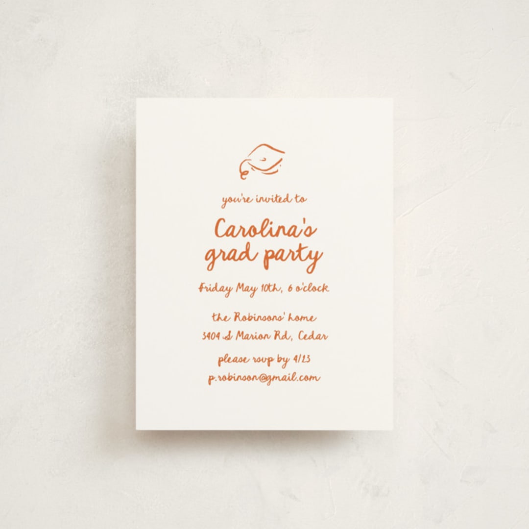 "The Edge" - Graduation Insert Cards in Mango by Gwen Bedat - Front