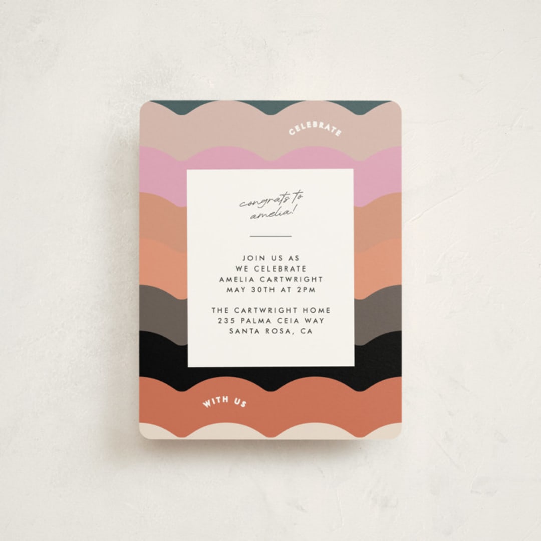 "colorwave" - Graduation Insert Cards in Sunset by Lori Wemple - Front