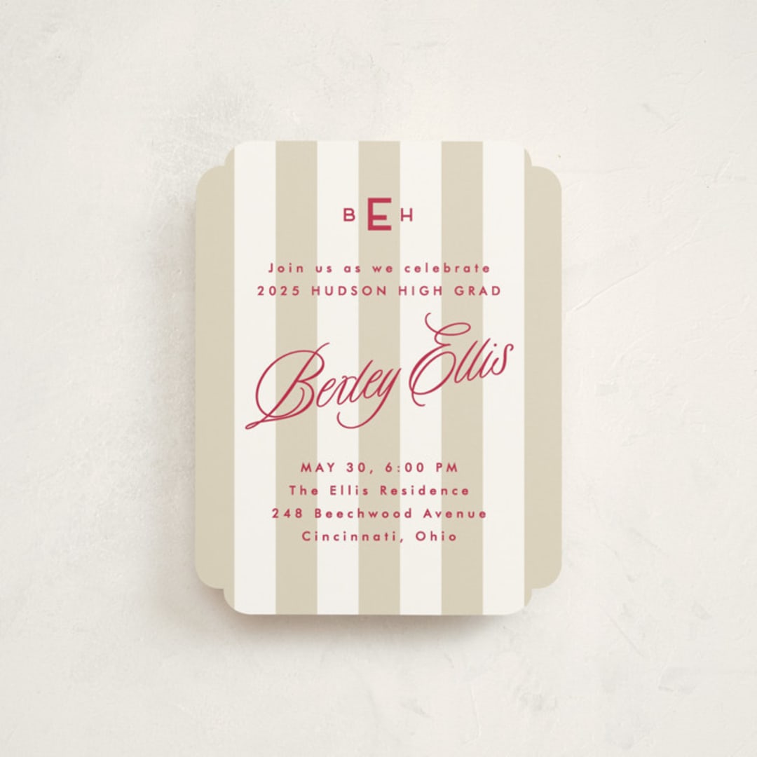 "Bexley" - Graduation Insert Cards in Parchment by Susan Zinader - Front