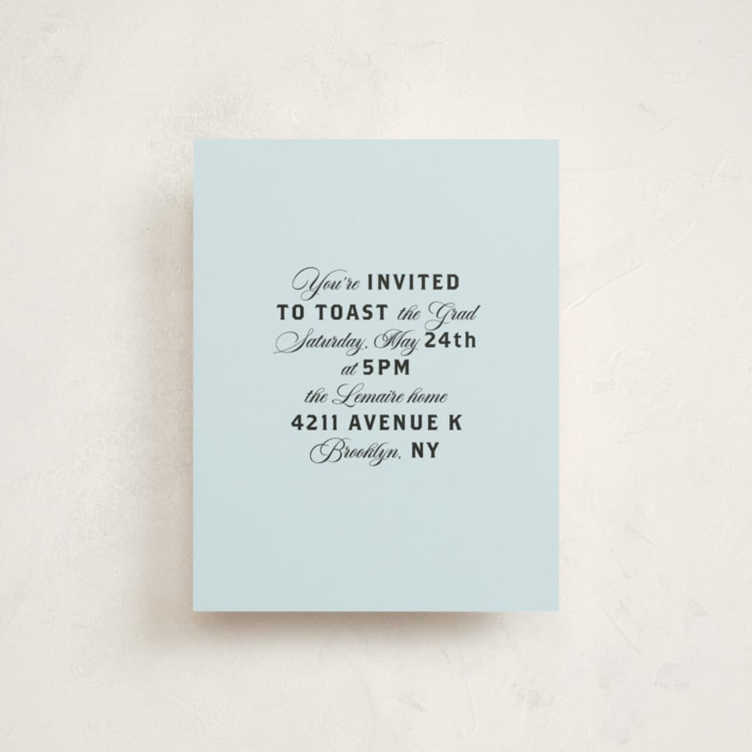 "Popular" - Graduation Insert Cards in Sky by Claire - Front