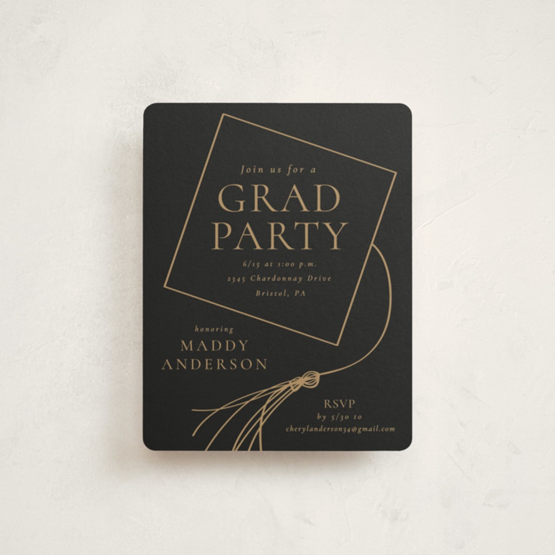 "Tassel Dance" - Graduation Insert Cards in Chalkboard by Beth Murphy - Front