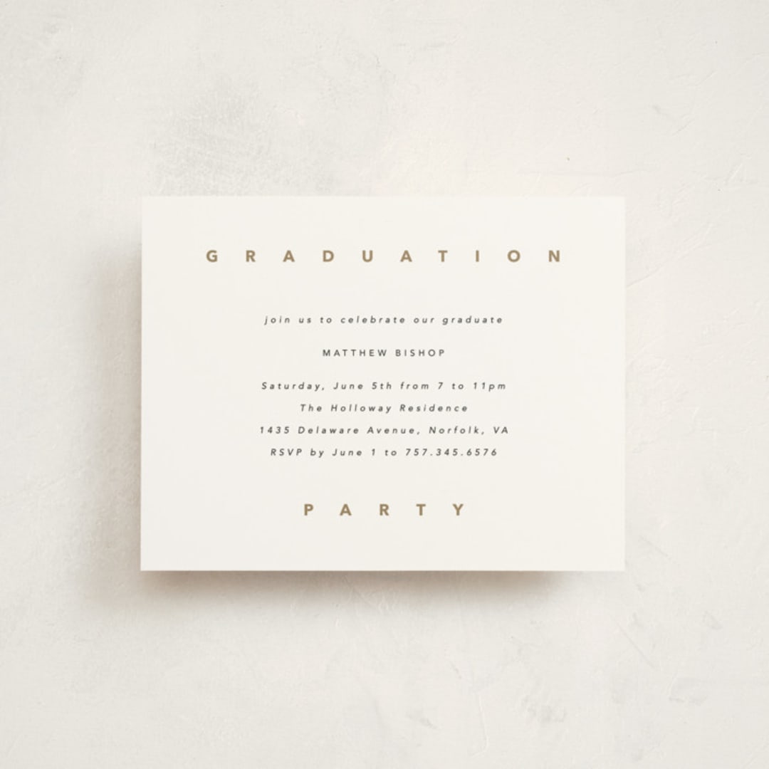 "Streamlined" - Graduation Insert Cards in Snow by Brandy Folse - Front