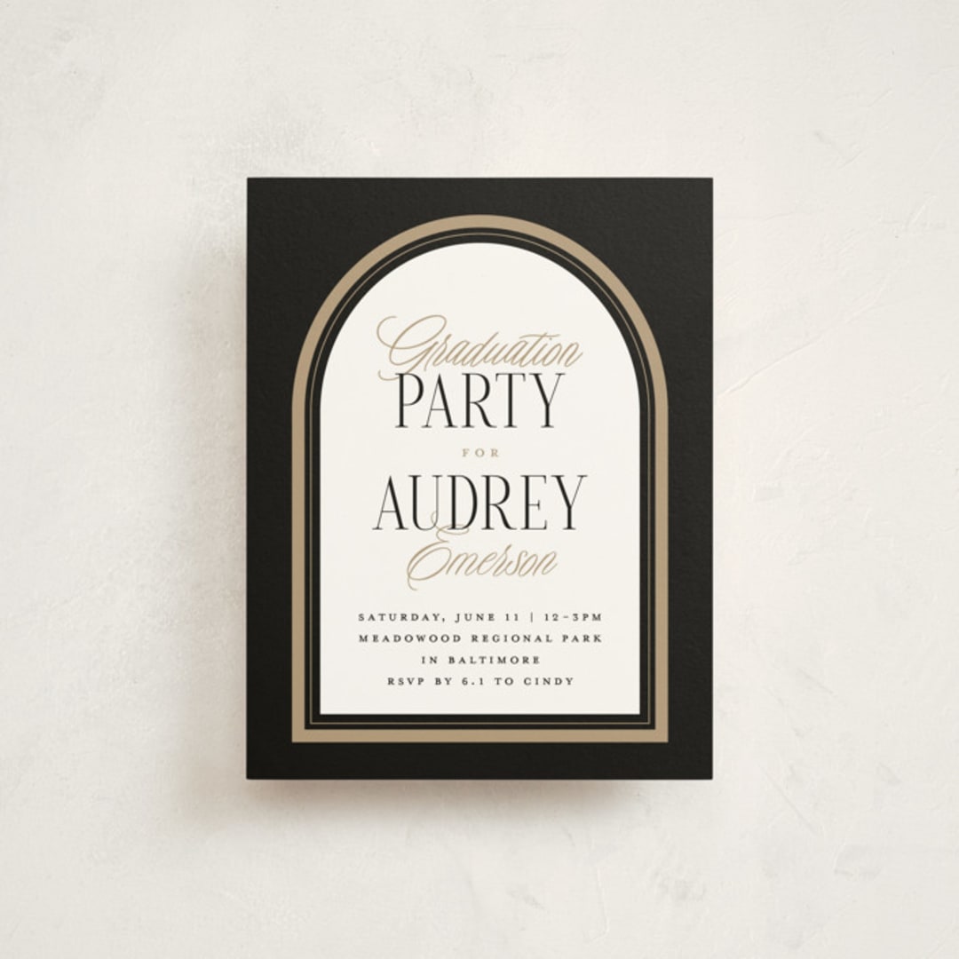 "Commencement" - Graduation Insert Cards in Black Cap by Erin L. Wilson - Front